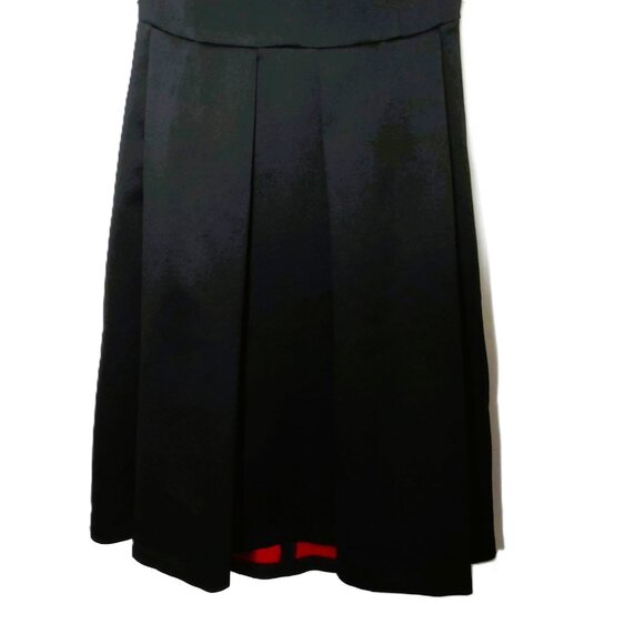 RESERVED Formal Black Satin Dress Red Lining Sleeveless V-Neck Front & Back 42 - Picture 2 of 8